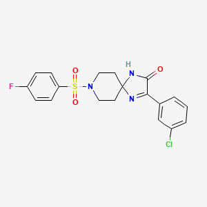 3-(3-Chlorophenyl)-8-((4-fluorophenyl)sulfonyl)-1,4,8-triazaspiro[4.5]dec-3-en-2-one