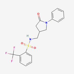 N-((5-oxo-1-phenylpyrrolidin-3-yl)methyl)-2-(trifluoromethyl)benzenesulfonamide