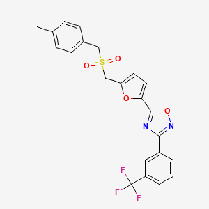 5-(5-(((4-Methylbenzyl)sulfonyl)methyl)furan-2-yl)-3-(3-(trifluoromethyl)phenyl)-1,2,4-oxadiazole