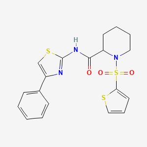 N-(4-phenylthiazol-2-yl)-1-(thiophen-2-ylsulfonyl)piperidine-2-carboxamide