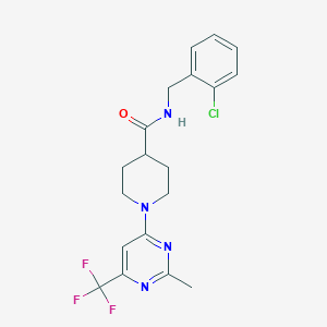 molecular formula C19H20ClF3N4O B2596261 N-[(2-chlorophenyl)methyl]-1-[2-methyl-6-(trifluoromethyl)pyrimidin-4-yl]piperidine-4-carboxamide CAS No. 1775547-42-6