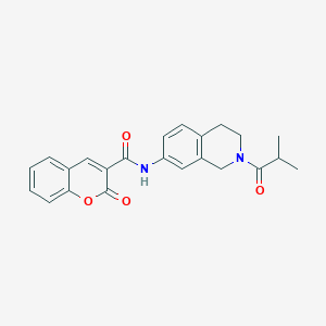 molecular formula C23H22N2O4 B2596267 N-(2-isobutyryl-1,2,3,4-tetrahydroisoquinolin-7-yl)-2-oxo-2H-chromene-3-carboxamide CAS No. 955738-36-0