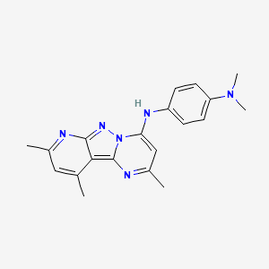 molecular formula C20H22N6 B2596268 N1,N1-dimethyl-N4-{4,11,13-trimethyl-3,7,8,10-tetraazatricyclo[7.4.0.0^{2,7}]trideca-1,3,5,8,10,12-hexaen-6-yl}benzene-1,4-diamine CAS No. 900258-38-0