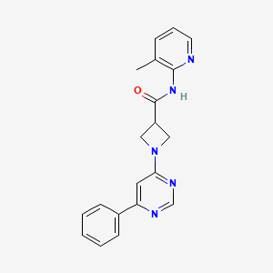 molecular formula C20H19N5O B2596276 N-(3-methylpyridin-2-yl)-1-(6-phenylpyrimidin-4-yl)azetidine-3-carboxamide CAS No. 2034475-71-1