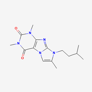 molecular formula C15H21N5O2 B2596284 2,4,7-Trimethyl-6-(3-methylbutyl)purino[7,8-a]imidazole-1,3-dione CAS No. 31488-06-9
