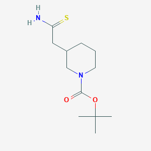 molecular formula C12H22N2O2S B2596288 Tert-butyl 3-(2-amino-2-thioxoethyl)piperidine-1-carboxylate CAS No. 1260667-06-8