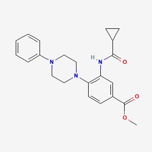 Methyl 3-[(cyclopropylcarbonyl)amino]-4-(4-phenylpiperazino)benzenecarboxylate