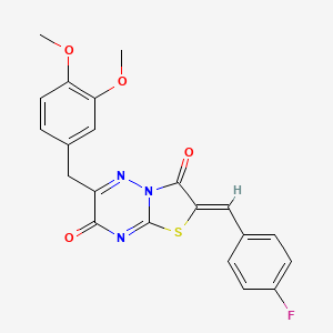 (Z)-6-(3,4-dimethoxybenzyl)-2-(4-fluorobenzylidene)-2H-thiazolo[3,2-b][1,2,4]triazine-3,7-dione