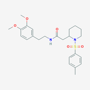 molecular formula C24H32N2O5S B2596315 N-(3,4-dimethoxyphenethyl)-2-(1-tosylpiperidin-2-yl)acetamide CAS No. 941955-17-5