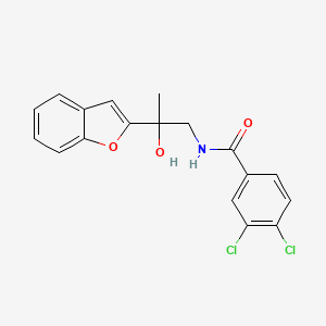 N-(2-(benzofuran-2-yl)-2-hydroxypropyl)-3,4-dichlorobenzamide