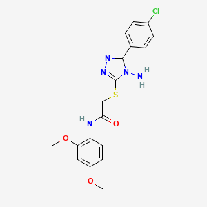 molecular formula C18H18ClN5O3S B2596321 2-{[4-amino-5-(4-chlorophenyl)-4H-1,2,4-triazol-3-yl]sulfanyl}-N-(2,4-dimethoxyphenyl)acetamide CAS No. 840479-94-9