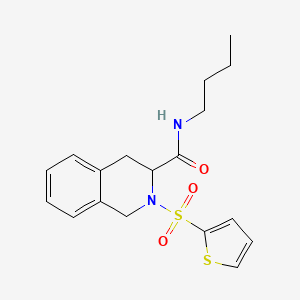 molecular formula C18H22N2O3S2 B2596356 N-butyl-2-(thiophen-2-ylsulfonyl)-1,2,3,4-tetrahydroisoquinoline-3-carboxamide CAS No. 1008014-95-6