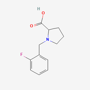 molecular formula C12H14FNO2 B2596362 1-[(2-氟苯基)甲基]吡咯烷-2-羧酸 CAS No. 1038747-37-3