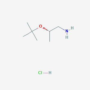 molecular formula C7H18ClNO B2596363 (2S)-2-[(2-Methylpropan-2-yl)oxy]propan-1-amine;hydrochloride CAS No. 2445750-54-7