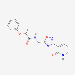 molecular formula C17H16N4O4 B2596365 N-((3-(2-oxo-1,2-dihydropyridin-3-yl)-1,2,4-oxadiazol-5-yl)methyl)-2-phenoxypropanamide CAS No. 2034550-76-8