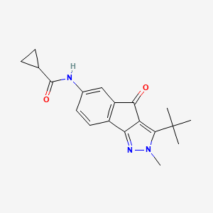molecular formula C19H21N3O2 B2596367 N-(3-tert-butyl-2-methyl-4-oxoindeno[1,2-c]pyrazol-6-yl)cyclopropanecarboxamide CAS No. 1024184-07-3
