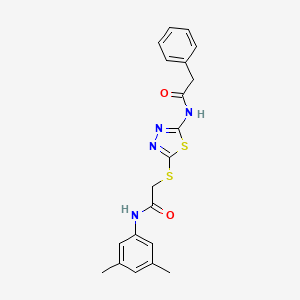 molecular formula C20H20N4O2S2 B2596372 N-(3,5-dimethylphenyl)-2-((5-(2-phenylacetamido)-1,3,4-thiadiazol-2-yl)thio)acetamide CAS No. 392296-16-1