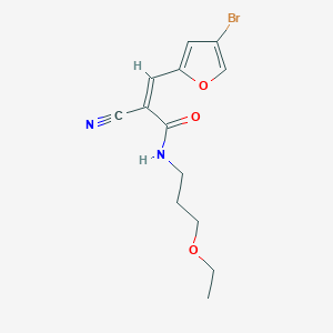 B2596376 (Z)-3-(4-bromofuran-2-yl)-2-cyano-N-(3-ethoxypropyl)prop-2-enamide CAS No. 1241698-61-2