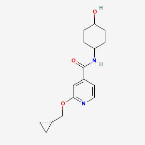 molecular formula C16H22N2O3 B2596377 2-(cyclopropylmethoxy)-N-(4-hydroxycyclohexyl)isonicotinamide CAS No. 2034359-34-5