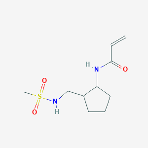molecular formula C10H18N2O3S B2596381 N-[2-(methanesulfonamidomethyl)cyclopentyl]prop-2-enamide CAS No. 2094741-15-6
