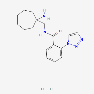 molecular formula C17H24ClN5O B2596416 N-[(1-aminocycloheptyl)methyl]-2-(1H-1,2,3-triazol-1-yl)benzamide hydrochloride CAS No. 2460751-28-2