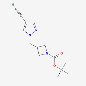 molecular formula C14H19N3O2 B2596436 tert-Butyl 3-((4-ethynyl-1H-pyrazol-1-yl)methyl)azetidine-1-carboxylate CAS No. 2098029-44-6