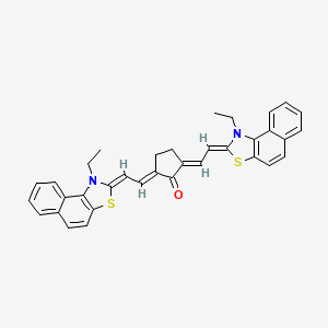 molecular formula C35H30N2OS2 B2596444 (2E,5E)-2,5-bis({2-[(2Z)-1-ethyl-1H,2H-naphtho[1,2-d][1,3]thiazol-2-ylidene]ethylidene})cyclopentan-1-one CAS No. 27714-25-6