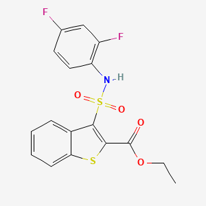 molecular formula C17H13F2NO4S2 B2596453 Ethyl 3-[(2,4-difluorophenyl)sulfamoyl]-1-benzothiophene-2-carboxylate CAS No. 932464-47-6