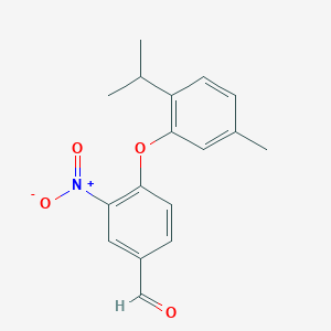 molecular formula C17H17NO4 B2596461 4-(2-Isopropyl-5-methyl-phenoxy)-3-nitro-benzaldehyde CAS No. 571153-23-6