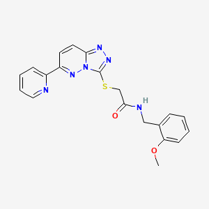 molecular formula C20H18N6O2S B2596487 N-[(2-methoxyphenyl)methyl]-2-{[6-(pyridin-2-yl)-[1,2,4]triazolo[4,3-b]pyridazin-3-yl]sulfanyl}acetamide CAS No. 894056-65-6