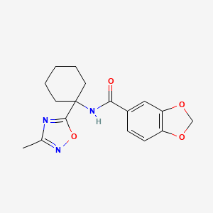 molecular formula C17H19N3O4 B2596497 N-[1-(3-METHYL-1,2,4-OXADIAZOL-5-YL)CYCLOHEXYL]-2H-1,3-BENZODIOXOLE-5-CARBOXAMIDE CAS No. 1326942-50-0