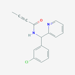 molecular formula C16H13ClN2O B2596521 N-[(3-Chlorophenyl)-pyridin-2-ylmethyl]but-2-ynamide CAS No. 2411219-86-6