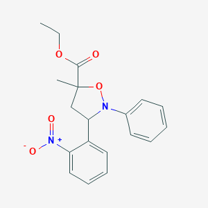 molecular formula C19H20N2O5 B259653 Ethyl 5-methyl-3-(2-nitrophenyl)-2-phenyl-5-isoxazolidinecarboxylate 