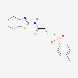molecular formula C18H22N2O3S2 B2596535 N-(4,5,6,7-tetrahydrobenzo[d]thiazol-2-yl)-4-tosylbutanamide CAS No. 899988-87-5