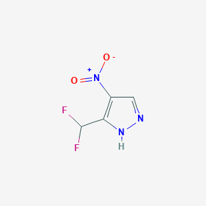 molecular formula C4H3F2N3O2 B2596536 3-(difluoromethyl)-4-nitro-1H-pyrazole CAS No. 1789048-54-9