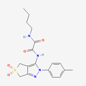molecular formula C18H22N4O4S B2596555 N1-butyl-N2-(5,5-dioxido-2-(p-tolyl)-4,6-dihydro-2H-thieno[3,4-c]pyrazol-3-yl)oxalamide CAS No. 899994-56-0