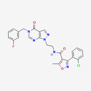 3-(2-chlorophenyl)-N-(2-(5-(3-fluorobenzyl)-4-oxo-4,5-dihydro-1H-pyrazolo[3,4-d]pyrimidin-1-yl)ethyl)-5-methylisoxazole-4-carboxamide