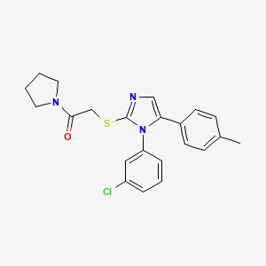 2-((1-(3-chlorophenyl)-5-(p-tolyl)-1H-imidazol-2-yl)thio)-1-(pyrrolidin-1-yl)ethanone