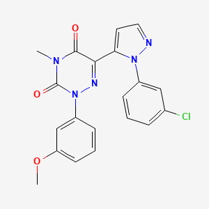 6-(1-(3-Chlorophenyl)-1H-pyrazol-5-yl)-2-(3-methoxyphenyl)-4-methyl-1,2,4-triazine-3,5(2H,4H)-dione
