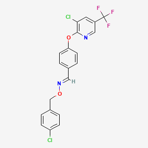 (E)-[(4-{[3-chloro-5-(trifluoromethyl)pyridin-2-yl]oxy}phenyl)methylidene][(4-chlorophenyl)methoxy]amine