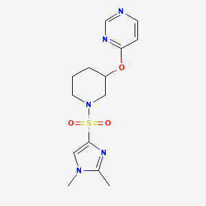 4-((1-((1,2-dimethyl-1H-imidazol-4-yl)sulfonyl)piperidin-3-yl)oxy)pyrimidine