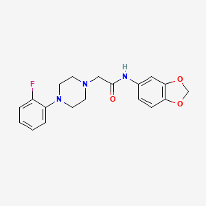 N-Benzo[1,3]dioxol-5-yl-2-[4-(2-fluoro-phenyl)-piperazin-1-yl]-acetamide