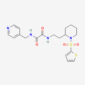 N1-(pyridin-4-ylmethyl)-N2-(2-(1-(thiophen-2-ylsulfonyl)piperidin-2-yl)ethyl)oxalamide