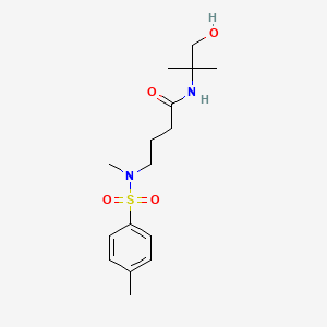 molecular formula C16H26N2O4S B2596601 N-(1-hydroxy-2-methylpropan-2-yl)-4-{methyl[(4-methylphenyl)sulfonyl]amino}butanamide CAS No. 765922-41-6
