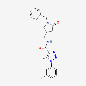 N-[(1-benzyl-5-oxopyrrolidin-3-yl)methyl]-1-(3-fluorophenyl)-5-methyl-1H-1,2,3-triazole-4-carboxamide