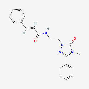 molecular formula C20H20N4O2 B2596606 N-(2-(4-methyl-5-oxo-3-phenyl-4,5-dihydro-1H-1,2,4-triazol-1-yl)ethyl)cinnamamide CAS No. 1203446-54-1