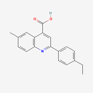 molecular formula C19H17NO2 B2596610 2-(4-Ethylphenyl)-6-methylquinoline-4-carboxylic acid CAS No. 438213-03-7