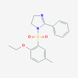 molecular formula C18H20N2O3S B259663 ethyl 4-methyl-2-[(2-phenyl-4,5-dihydro-1H-imidazol-1-yl)sulfonyl]phenyl ether 