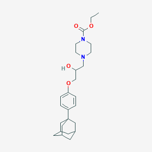 molecular formula C26H38N2O4 B259664 Ethyl 4-[3-[4-(1-adamantyl)phenoxy]-2-hydroxypropyl]piperazine-1-carboxylate 