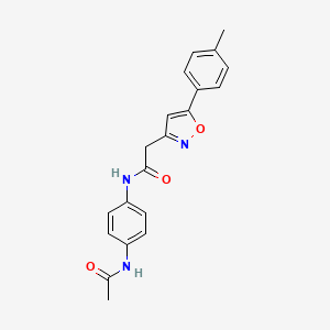 molecular formula C20H19N3O3 B2596641 N-(4-acetamidophenyl)-2-[5-(4-methylphenyl)-1,2-oxazol-3-yl]acetamide CAS No. 946261-89-8